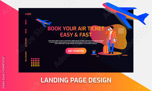 Modern background design Landing Page Template with eye-catching gradient