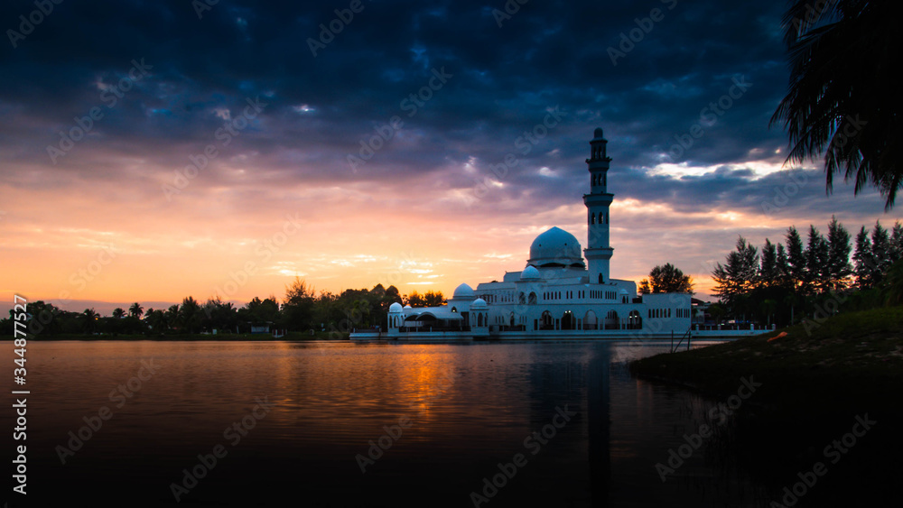 The mosque under the sunset