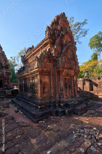 Prasat Banteay Srei Khmer temple at Angkor Thom is popular tourist attraction, Angkor Wat Archaeological Park in Siem Reap, Cambodia UNESCO World Heritage Site