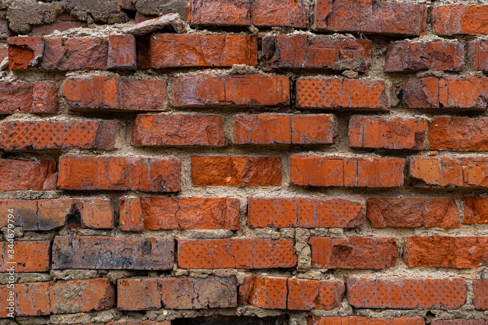 old crumbling abandoned brick wall old crumbling abandoned brick wall