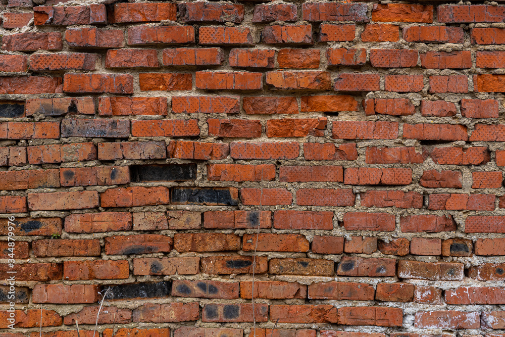 old crumbling abandoned brick wall old crumbling abandoned brick wall