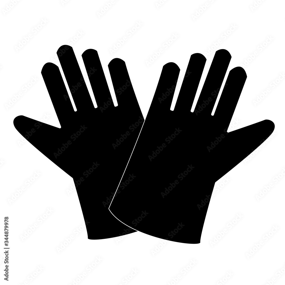 Obraz premium cleaning gloves icon on white background. flat style. protective rubber gloves icon for your web site design, logo, app, UI. latex gloves symbol. glove sign.
