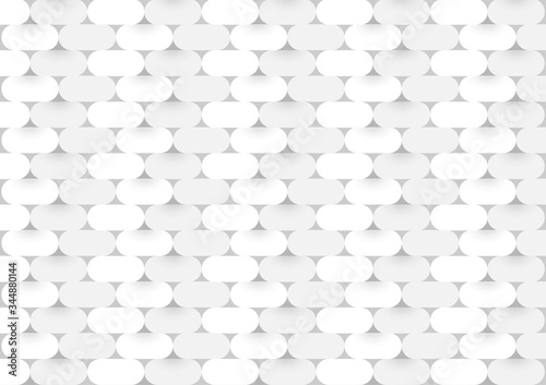 Fototapeta Naklejka Na Ścianę i Meble -  Vector 3d paper grey cover modern.White brick wall is texture for use wallpaper. Abstract pattern stonewall background.
