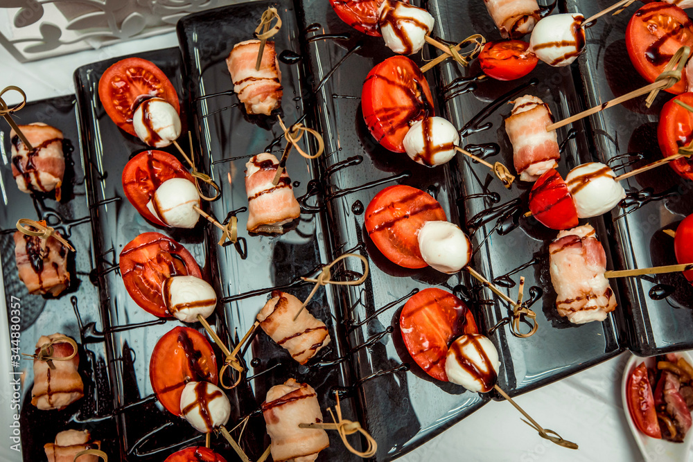 Bacon Cheese Tomato Rolls and Canapes Bacon Cheese Tomato Rolls and Canapes