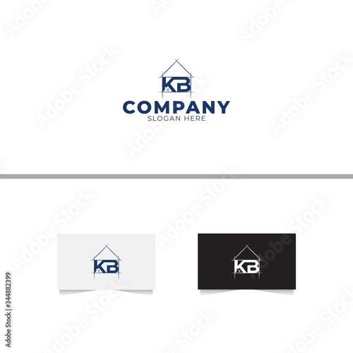 Letter K and B Home Renovation Logo Design Template