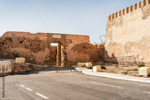 Oufella Hill Ruins with old city walls of Agadir that was destroyed by earthquake, Morocco