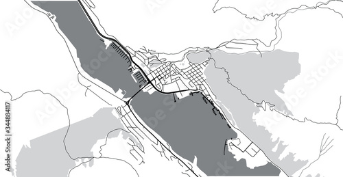 Urban vector city map of Juneau, USA. Alaska state capital