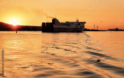 Passenger Ship in Baltic sea at Port in Klaipeda