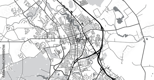 Urban vector city map of Dover, USA. Delaware state capital