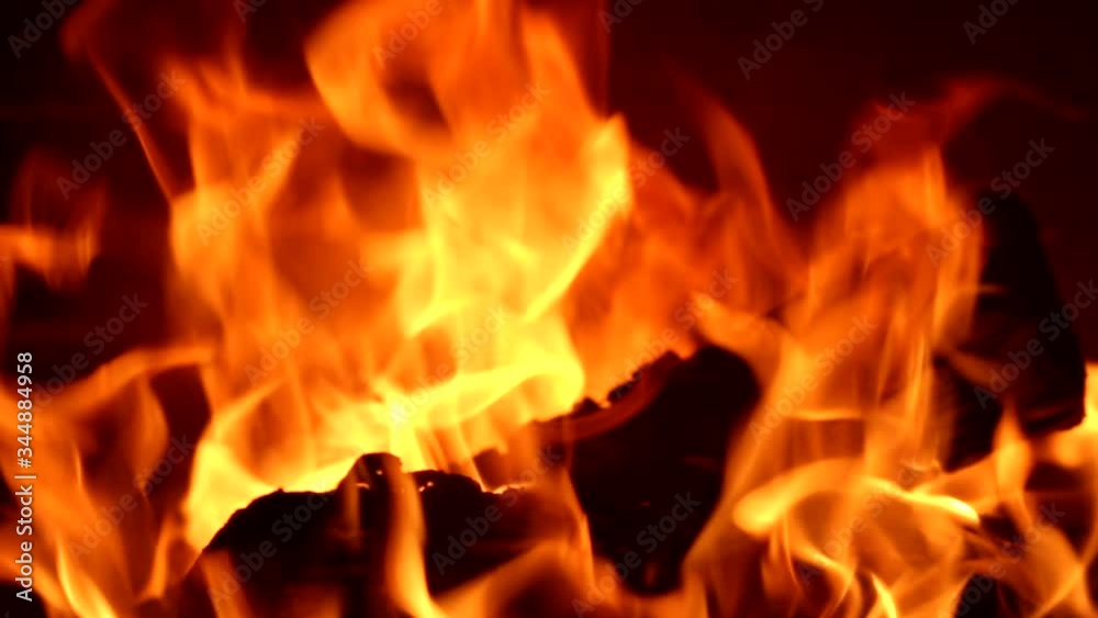 Stock video bright fire in a fireplace Stock video bright fire in a fireplace