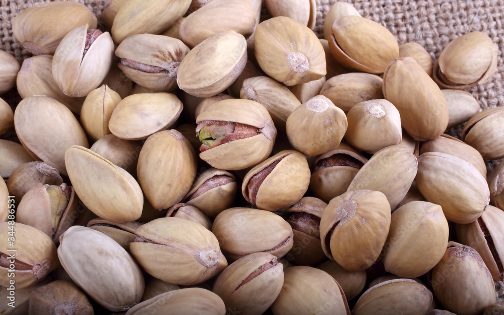 Pistachio nuts on bagging Pistachio nuts on bagging