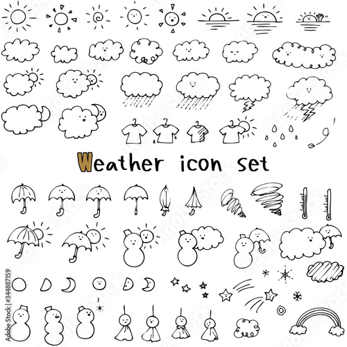 手書き　天気アイコンセット
