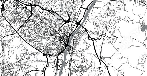 Urban vector city map of Albany, USA. New York state capital