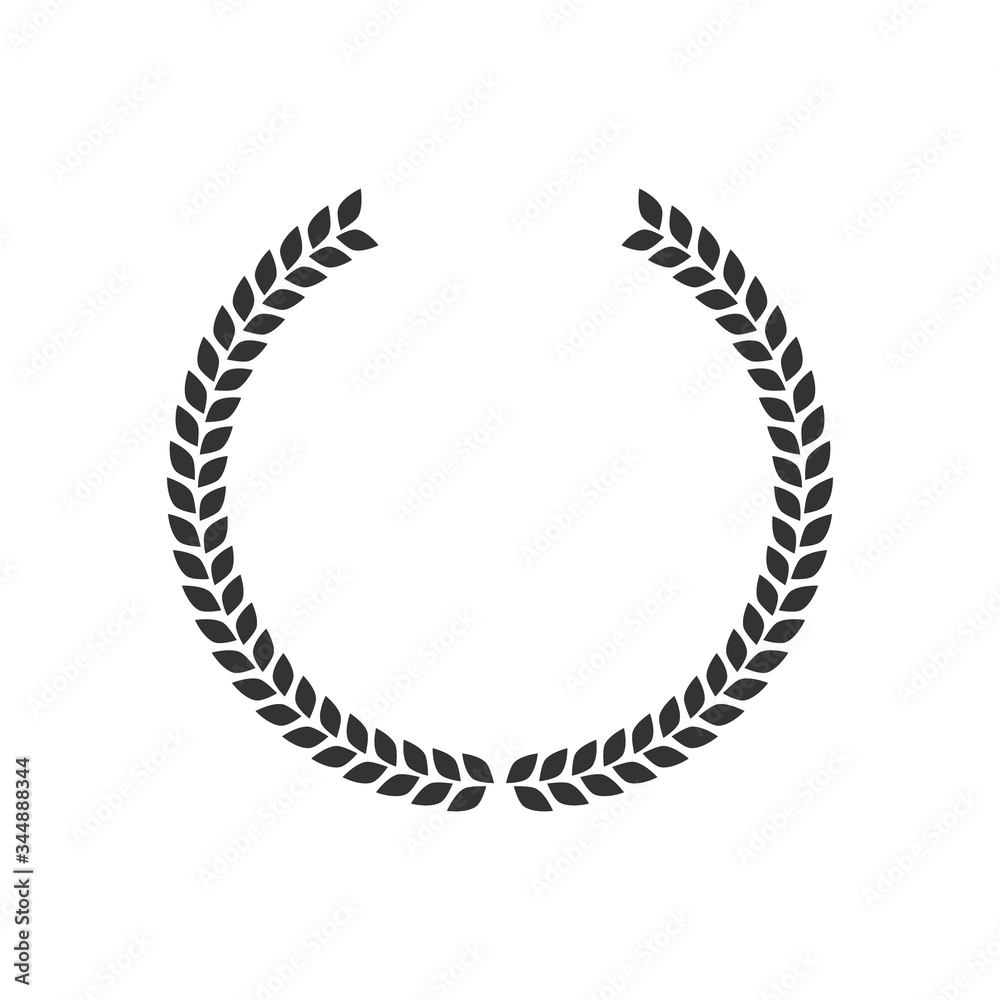 Laurel wreath black symbol vector illustration isolated on white. Laurel wreath black symbol vector illustration isolated on white.