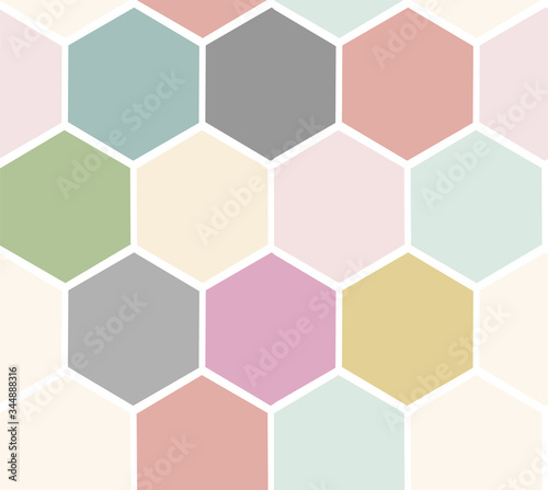 Vector seamless pattern with colorful hexagons.