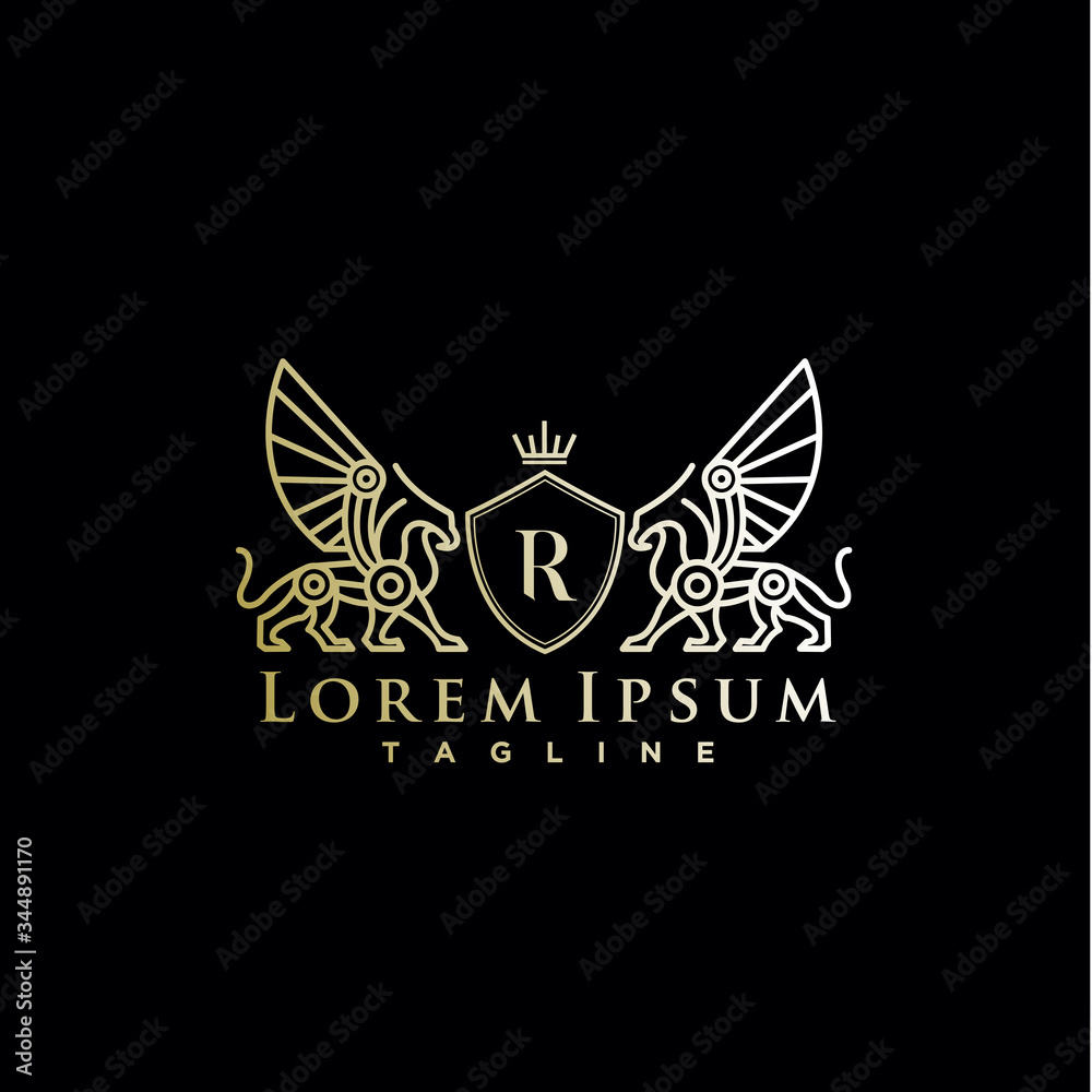 heraldic, luxury griffin logo design heraldic, luxury griffin logo design