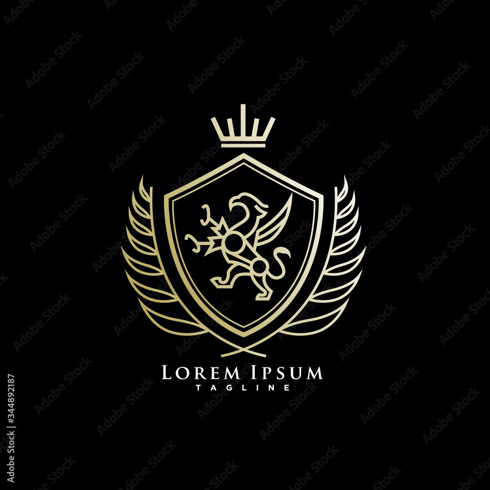 heraldic, luxury griffin logo design heraldic, luxury griffin logo design