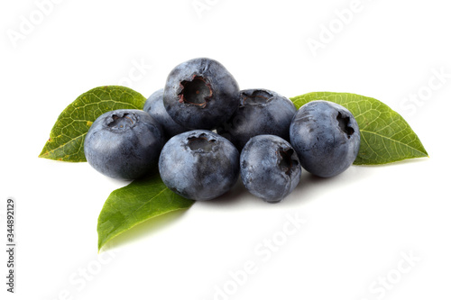 Blueberries and leaves