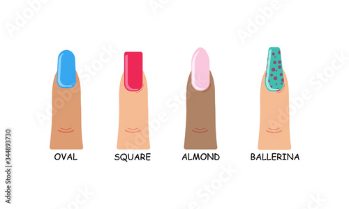 Different shapes nails.