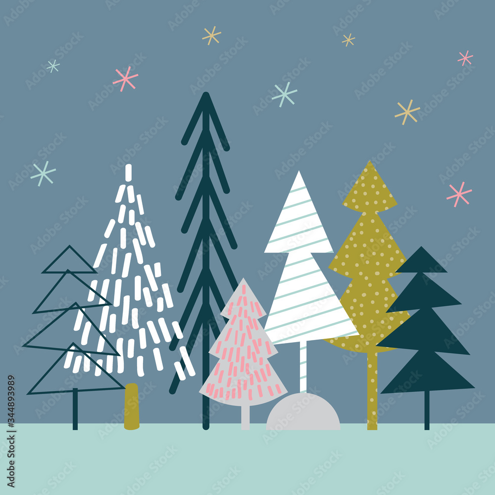 Christmas tree with vector illustration design