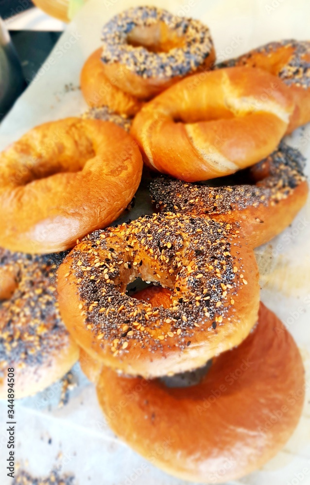 bagels with sesame seeds