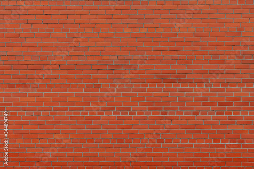 Brick wall. Red brick. Horizontal placing.