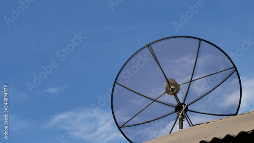 Satellite dish on the roof to watch TV.