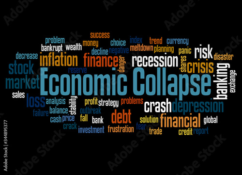 Economic Collapse word cloud concept 3
