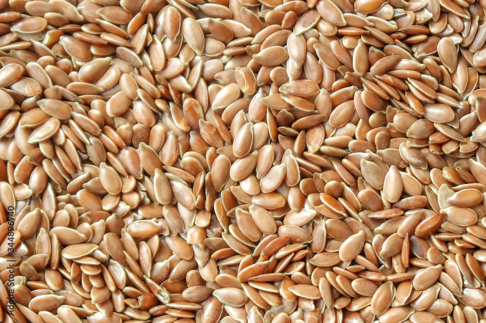 Flax seeds background top view Flax seeds background top view