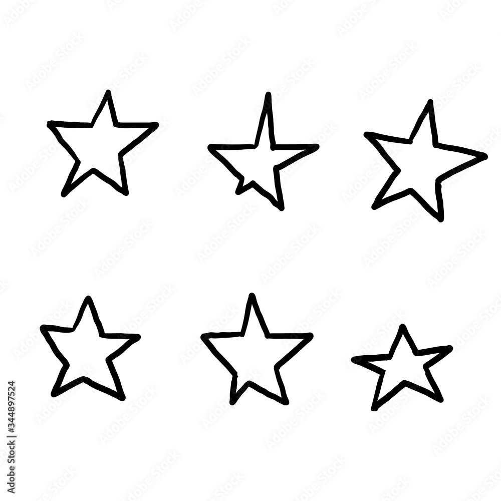 hand drawn doodle star illustration with cartoon style vector hand drawn doodle star illustration with cartoon style vector