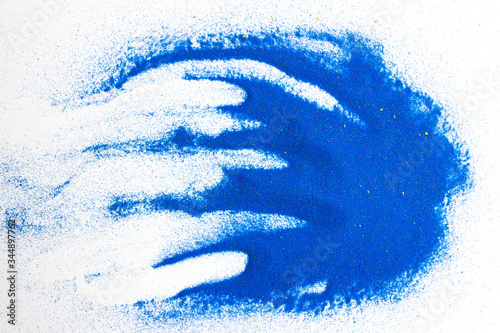 Wallpaper Mural Scattered blue sand on a white background. Abstract background Torontodigital.ca