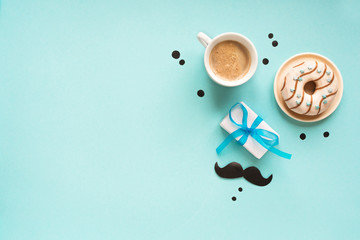 Coffee and donut for father