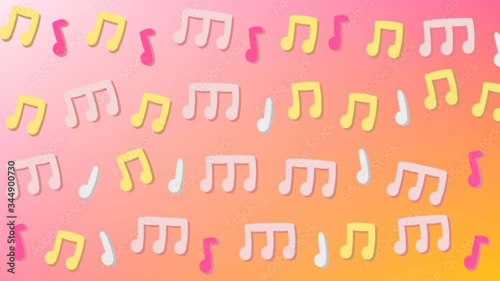 musical notes shaking under a musical rhythm on a sunny background - animation musical notes shaking under a musical rhythm on a sunny background - animation
