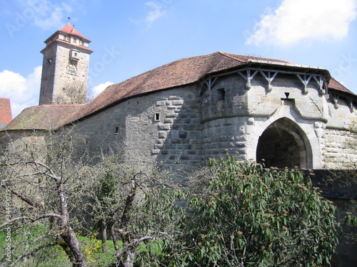 Spitalbastei mit Spitaltor als Altstadtidylle mit Stadtmauer und Wehranlage in Rothenburg ob der Tauber photo