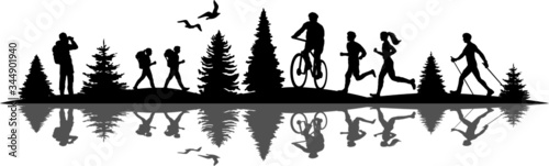 Sport Outdoor Nature Silhouette Vector