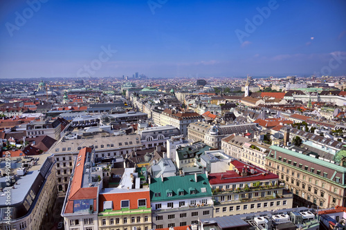 Photography An aerial view of Vienna, Austria from St. Stephen's Cathedral.