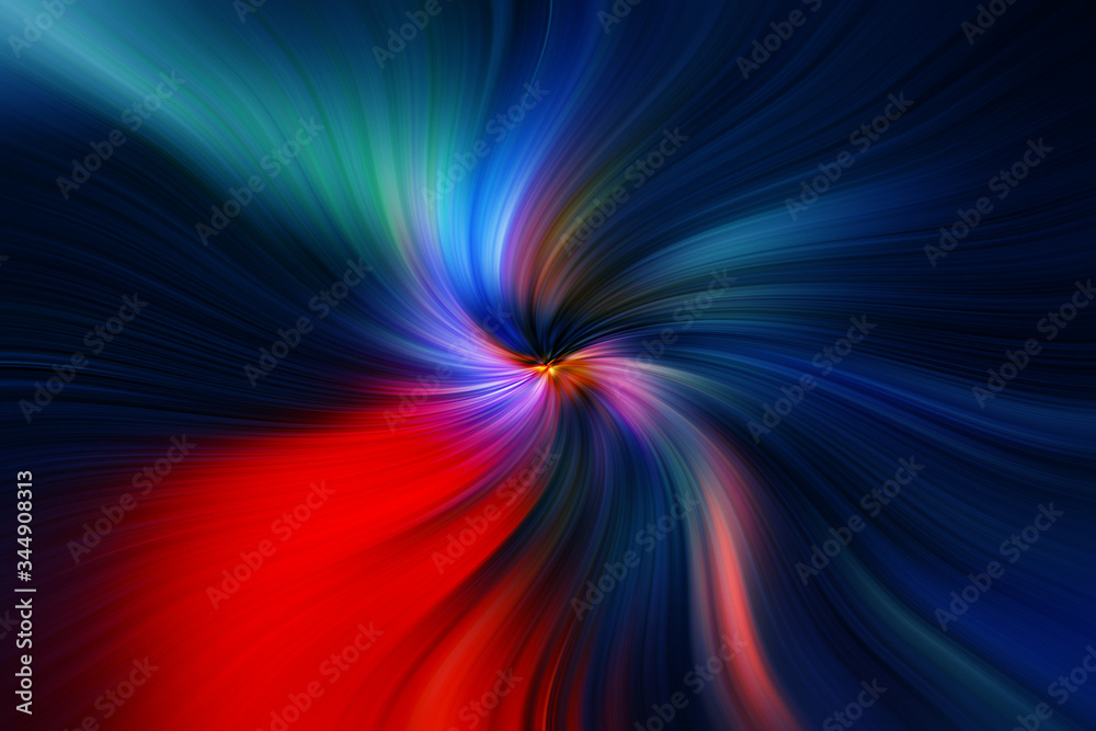 Obraz premium Abstract image composed of colored lines that create spirals