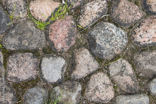 Stone block road pavement