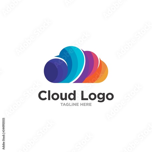 creative cloud technology logo template