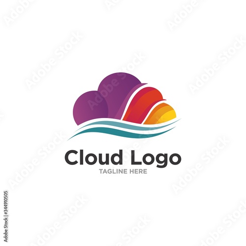 creative cloud technology logo template