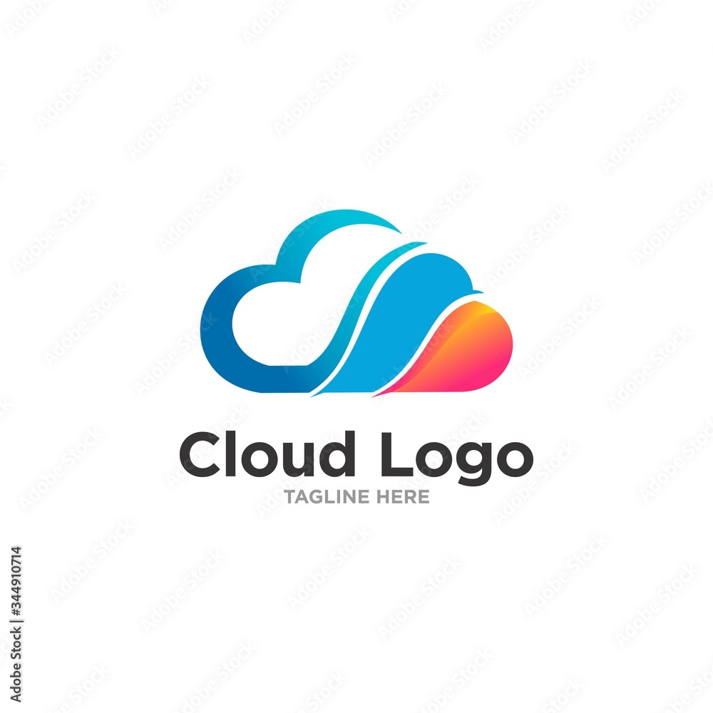creative cloud technology logo template