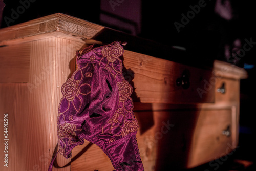 Принти на полотні Spooky dark picture of a purple bra