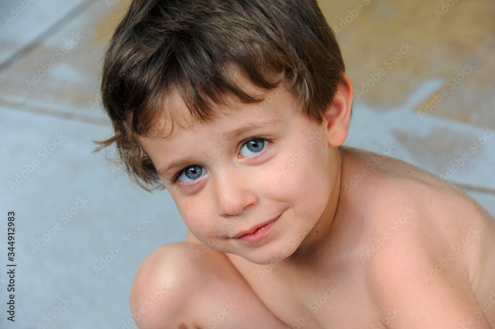 Boy Playing Outdoors on a Summer Day Boy Playing Outdoors on a Summer Day