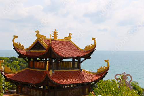 Ho Quoc Pagoda on Phu Quoc Island, Vietnam. Buddhist monastery.