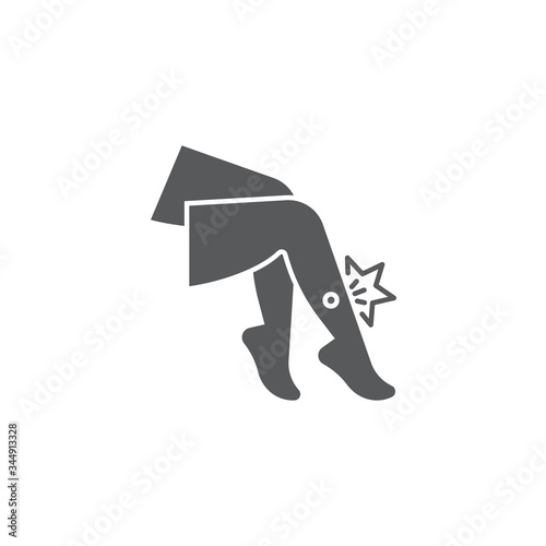 shin pain vector icon symbol isolated on white background