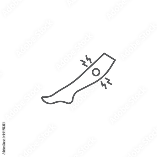 shin pain vector icon symbol isolated on white background