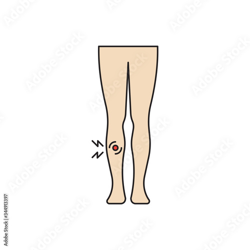 shin pain vector icon symbol isolated on white background