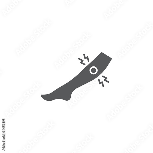 shin pain vector icon symbol isolated on white background