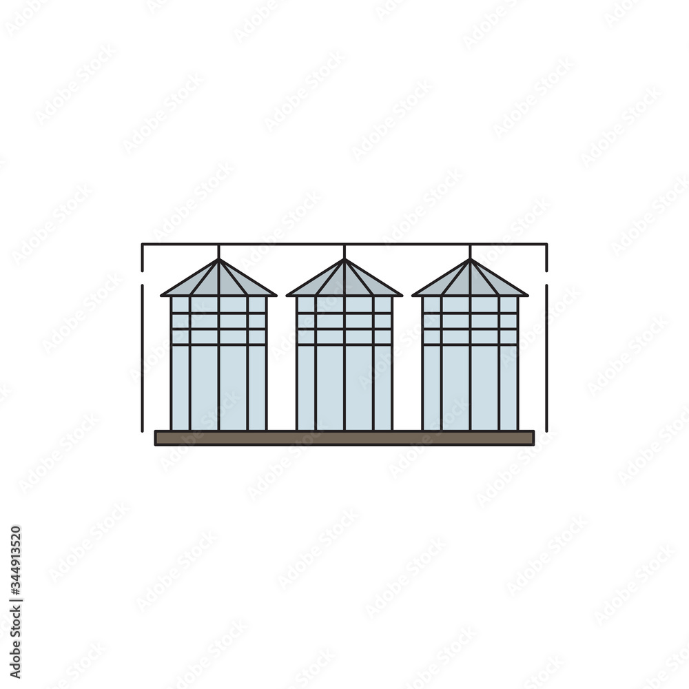 Silo vector icon symbol storage isolated on white background Silo vector icon symbol storage isolated on white background