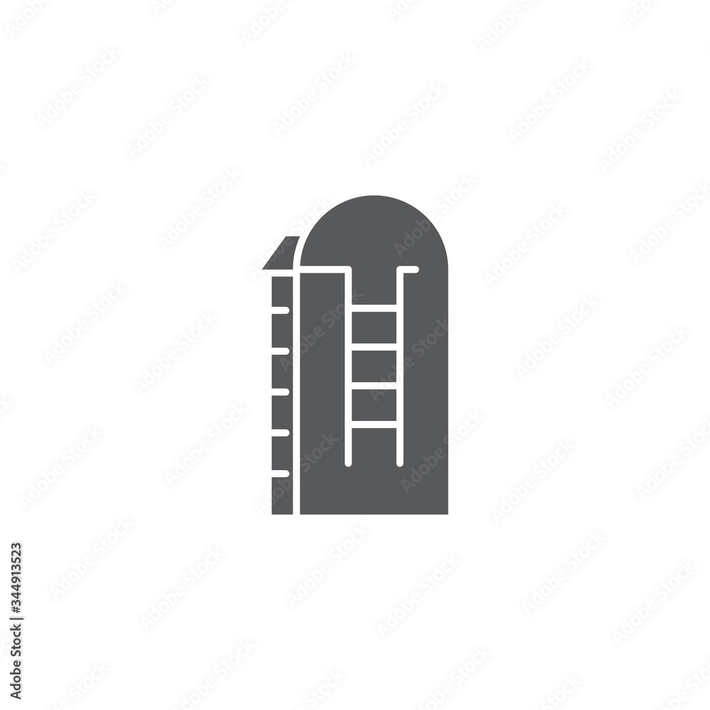 Silo vector icon symbol storage isolated on white background Silo vector icon symbol storage isolated on white background